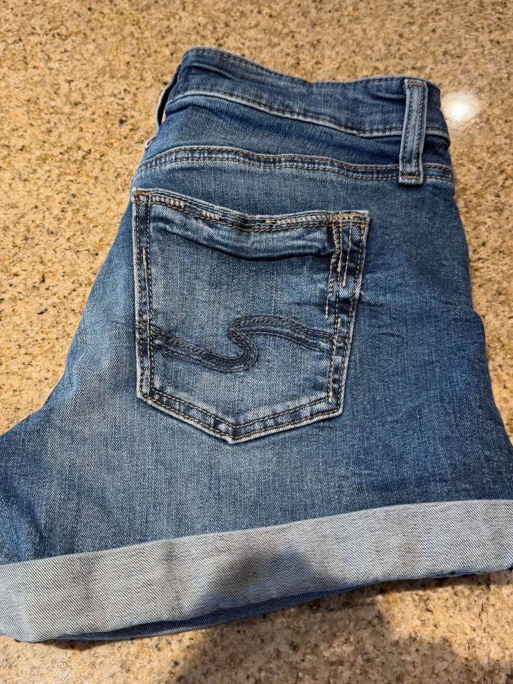 Silver Jeans Blue Denim Cuffed Jean Shorts - Picture 3 of 5